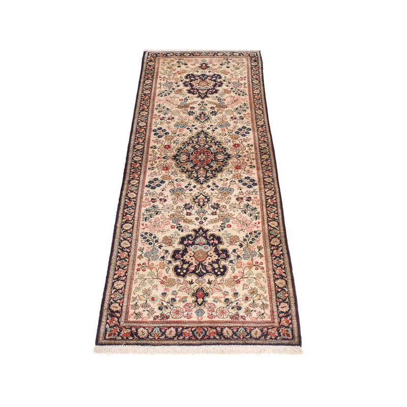 Løber Silketæppe - Ghom Silk - Premium - 222 x 69 cm - creme
