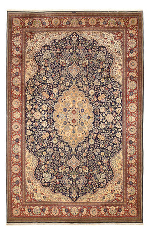 Persisk tæppe - Tabriz - Royal - 381 x 250 cm - mørkeblå