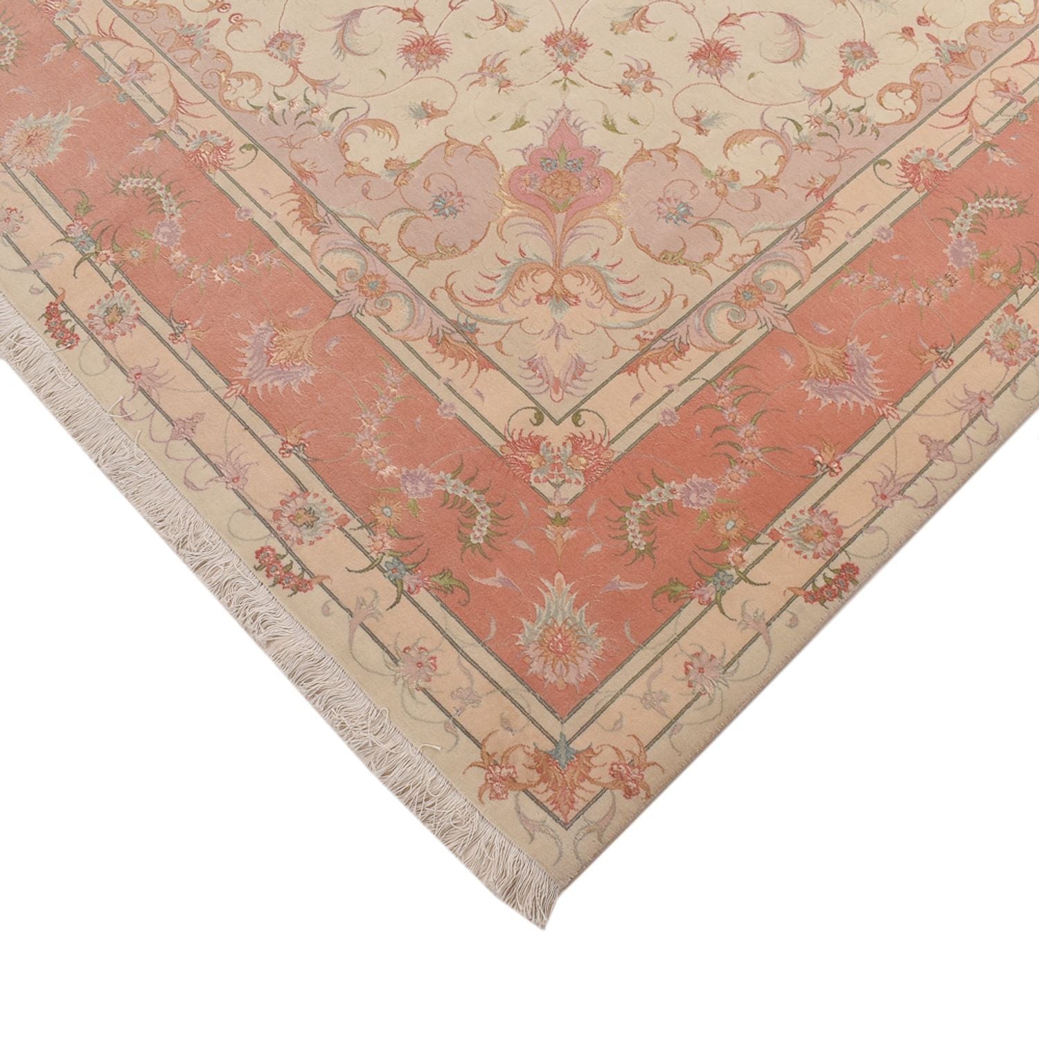 Persisk tæppe - Tabriz - Royal firkantet  - 245 x 245 cm - lys beige