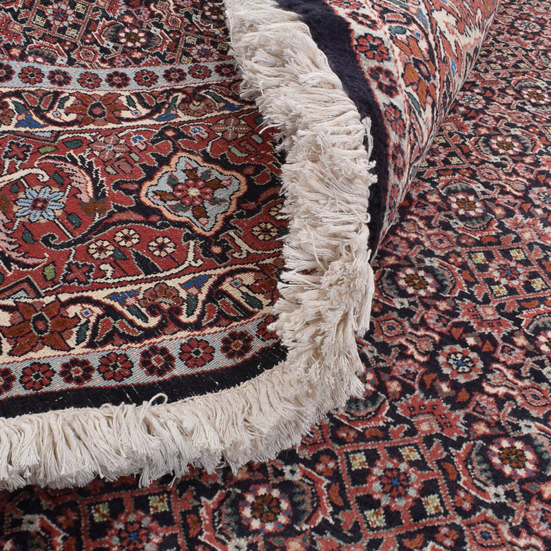 Persisk tæppe - Bijar rundt  - 300 x 300 cm - mørkerød