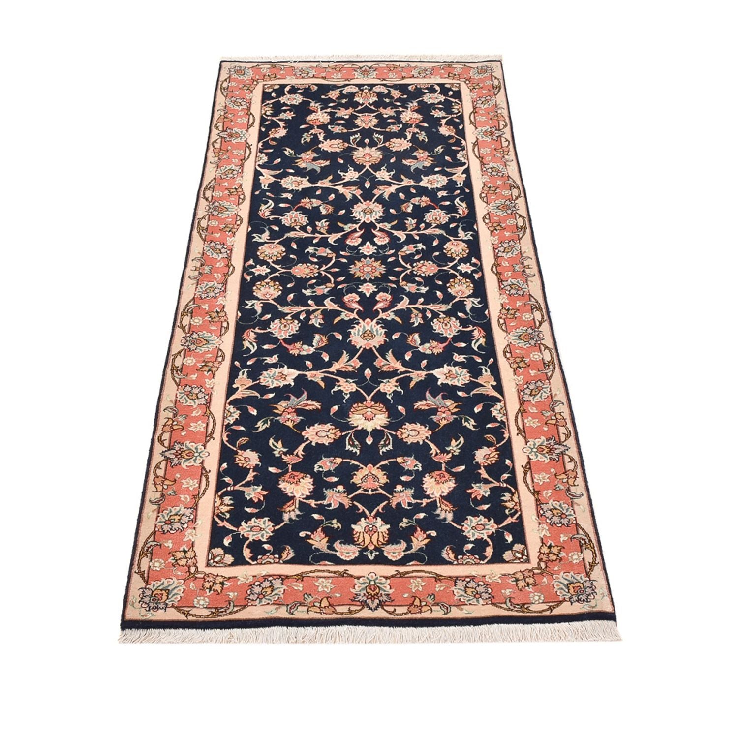 Løber Persisk tæppe - Tabriz - Royal - 191 x 78 cm - mørkeblå