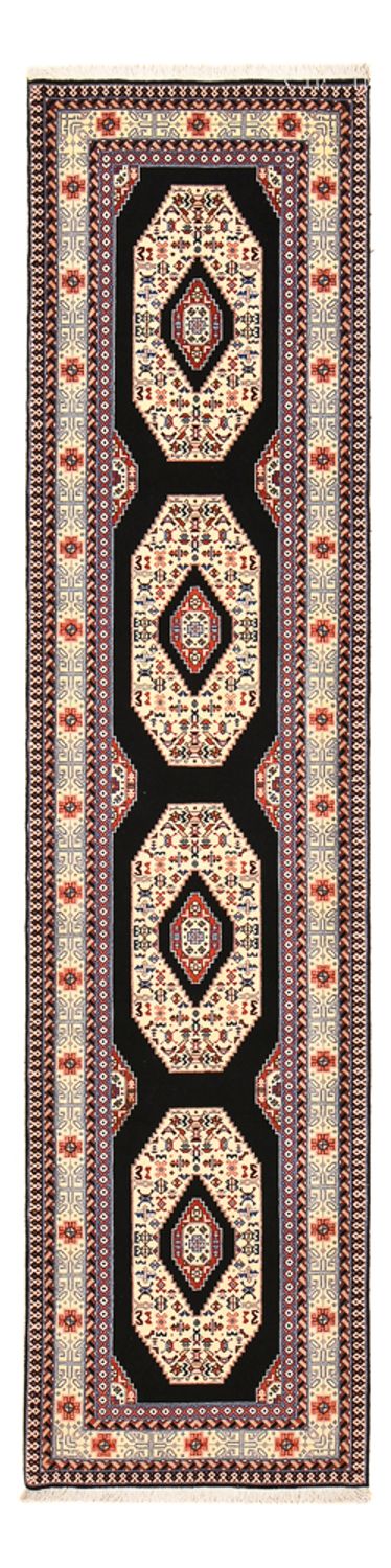 Løber Persisk tæppe - Tabriz - Premium - 305 x 75 cm - mørkeblå