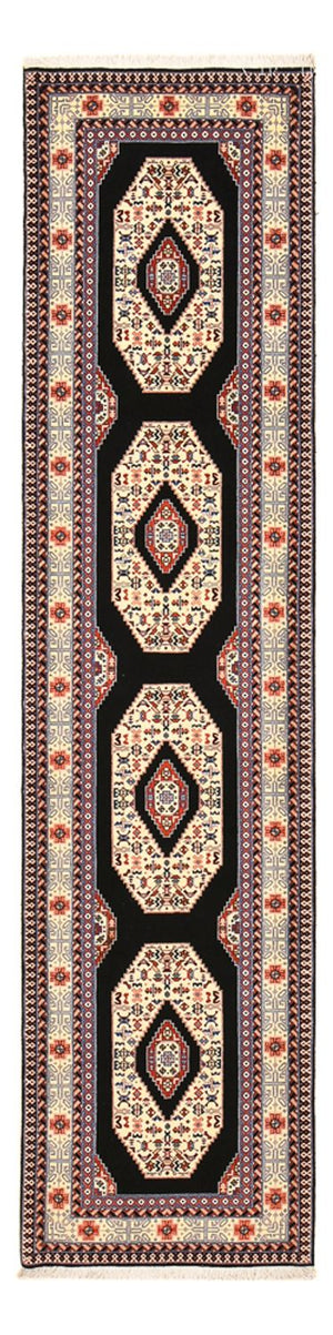 Løber Persisk tæppe - Tabriz - Premium - 305 x 75 cm - mørkeblå