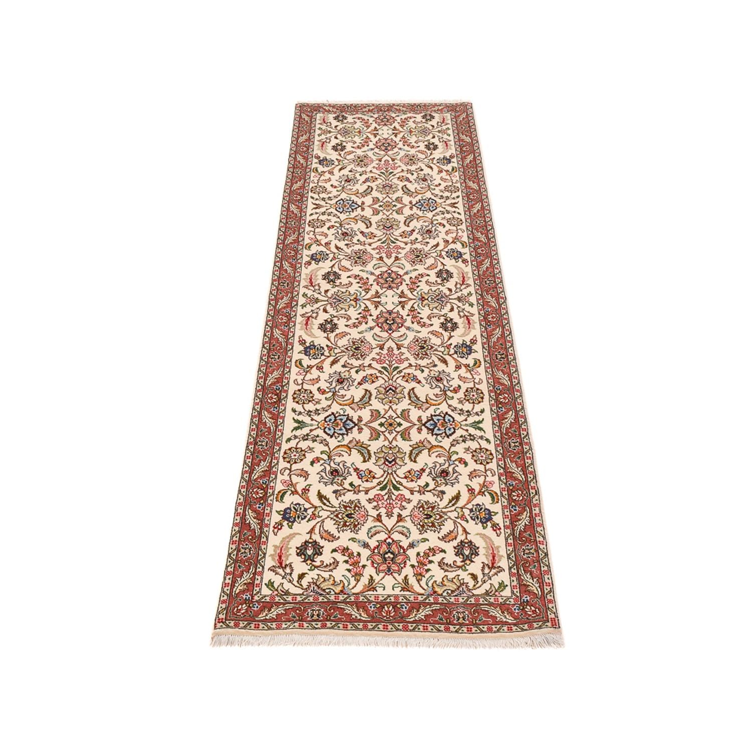 Løber Persisk tæppe - Tabriz - Premium - 255 x 70 cm - sand