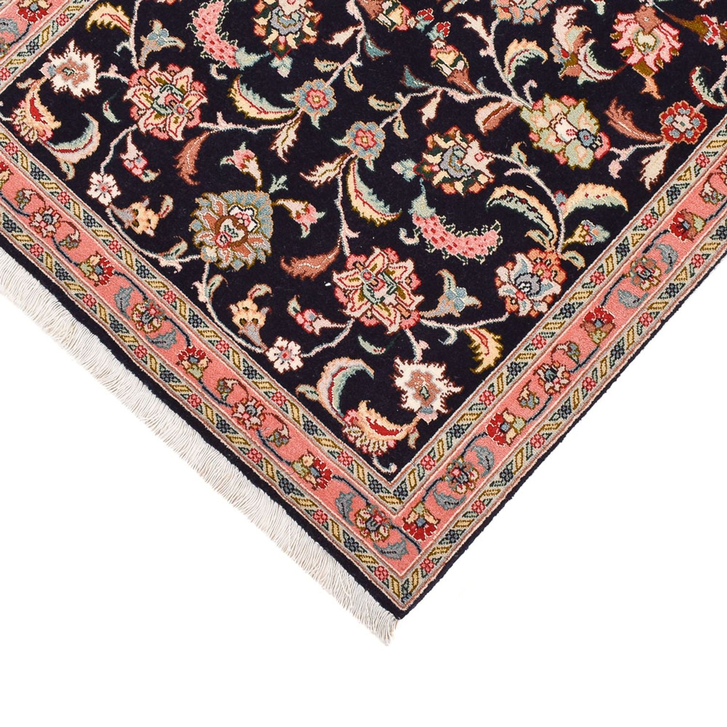 Løber Persisk tæppe - Tabriz - Premium - 290 x 69 cm - mørkeblå