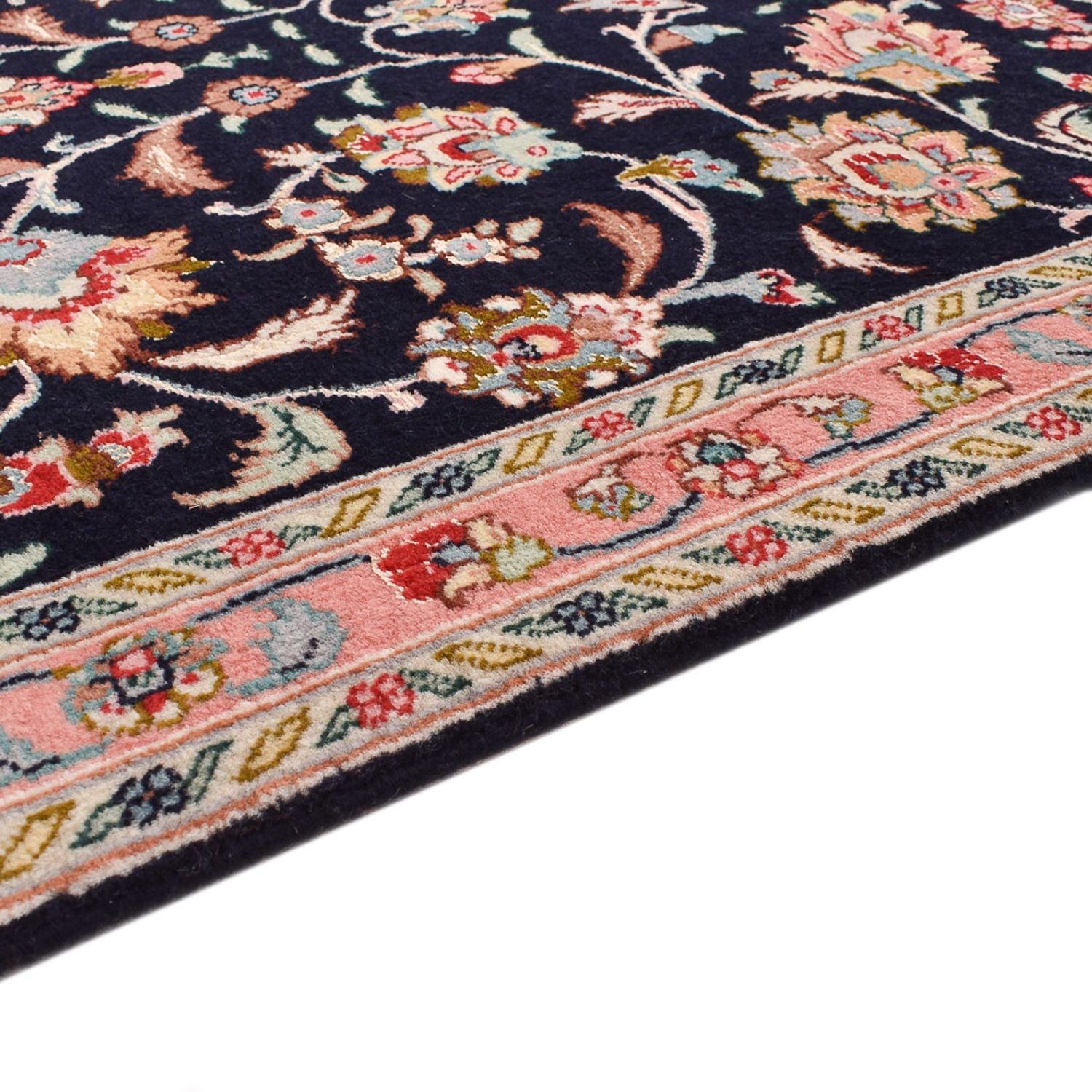 Løber Persisk tæppe - Tabriz - Premium - 290 x 69 cm - mørkeblå