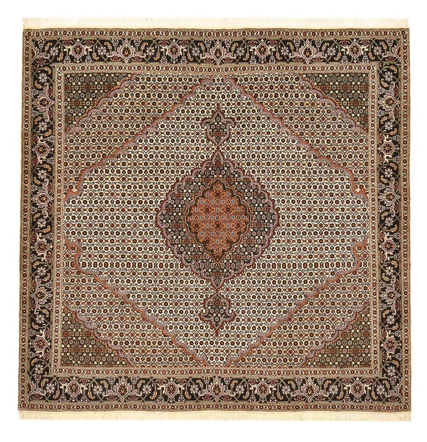 Persisk tæppe - Tabriz - Royal firkantet  - 203 x 198 cm - lys brun