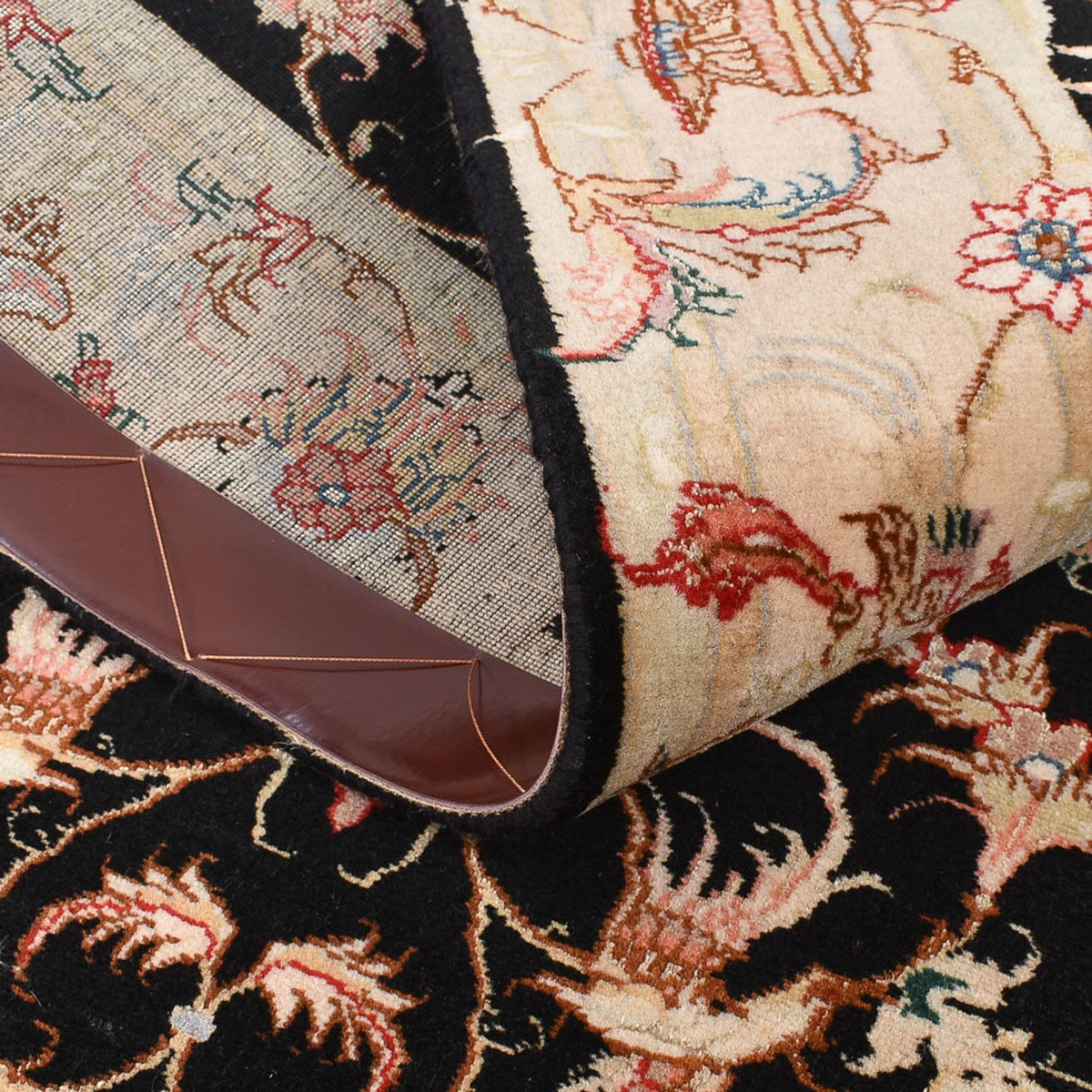 Løber Persisk tæppe - Tabriz - Royal - 204 x 100 cm - mørkeblå