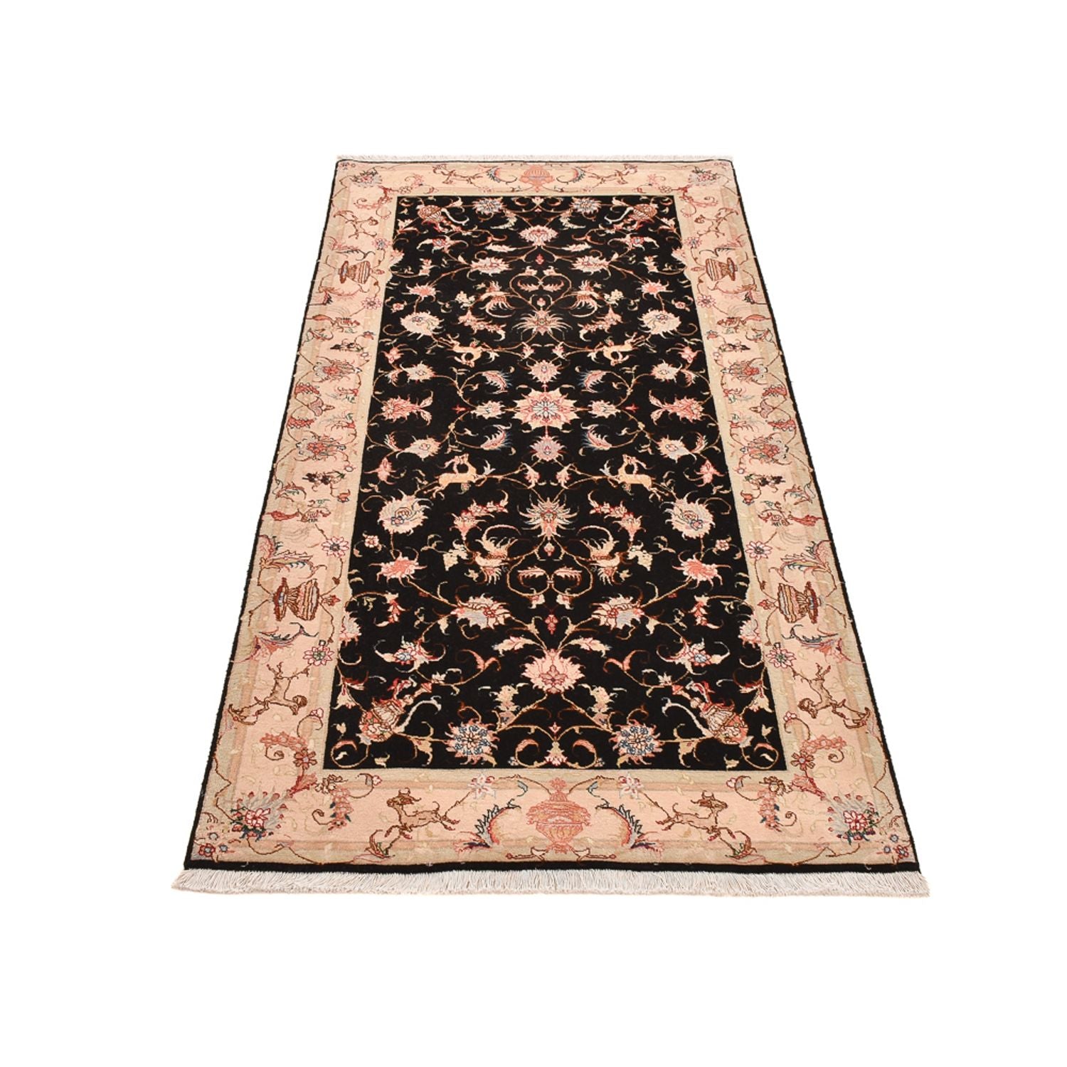Løber Persisk tæppe - Tabriz - Royal - 204 x 100 cm - mørkeblå