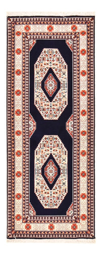 Løber Persisk tæppe - Tabriz - Premium - 186 x 72 cm - mørkeblå