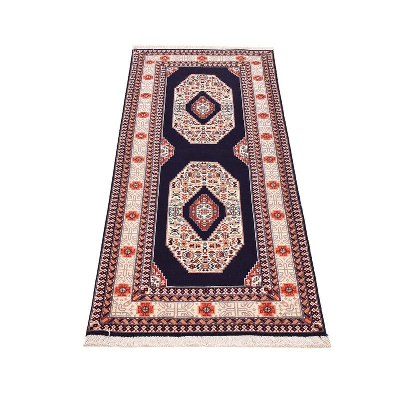 Løber Persisk tæppe - Tabriz - Premium - 186 x 72 cm - mørkeblå