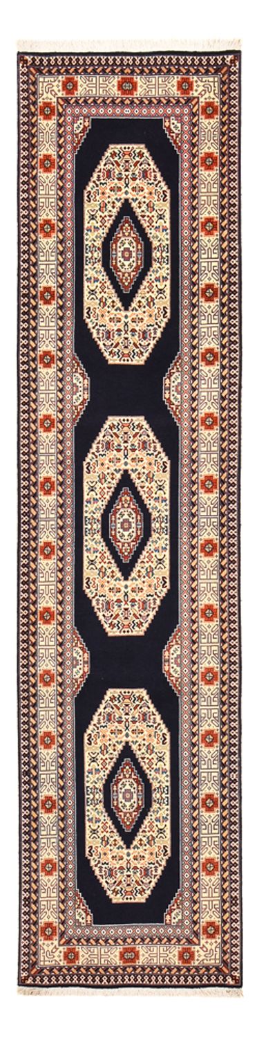 Løber Persisk tæppe - Tabriz - Premium - 300 x 73 cm - mørkeblå