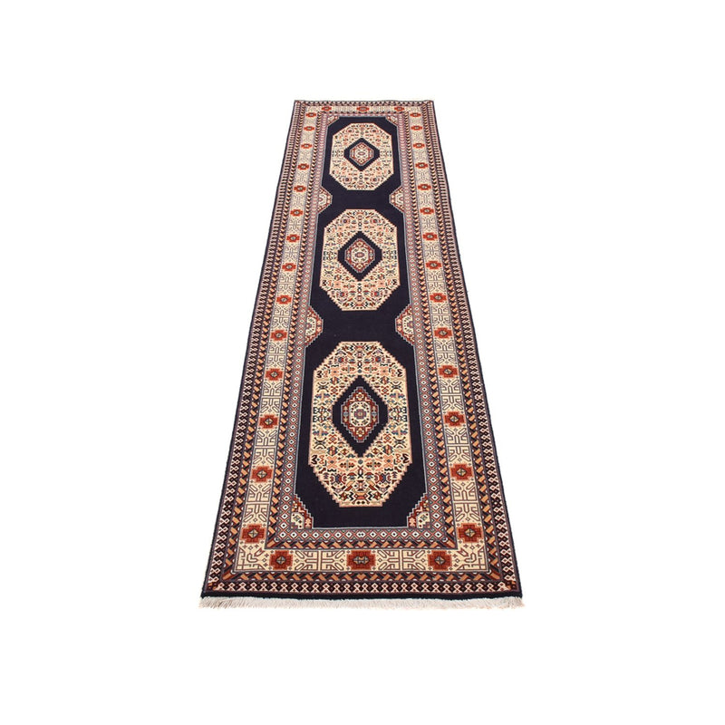 Løber Persisk tæppe - Tabriz - Premium - 300 x 73 cm - mørkeblå