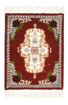 Persisk tæppe - Tabriz - Premium - 40 x 30 cm - mørkerød