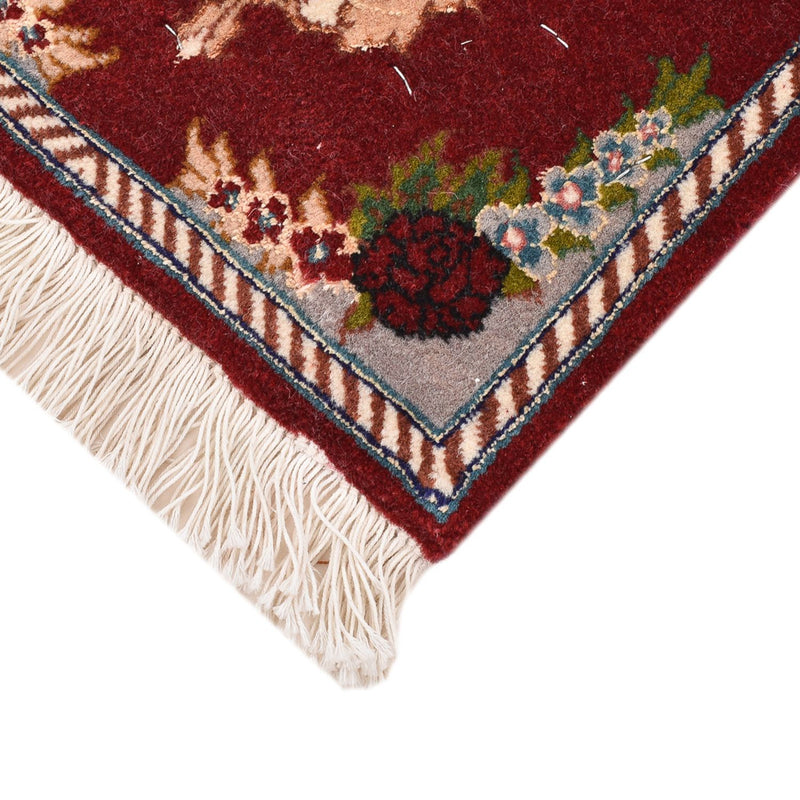 Persisk tæppe - Tabriz - Premium - 40 x 30 cm - mørkerød