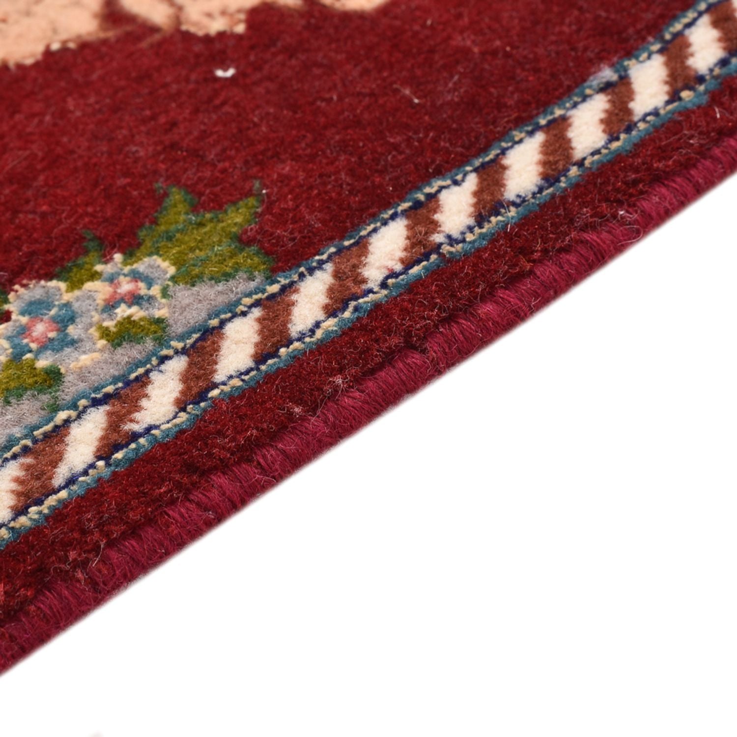 Persisk tæppe - Tabriz - Premium - 40 x 30 cm - mørkerød