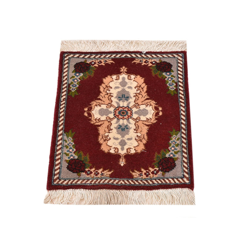 Persisk tæppe - Tabriz - Premium - 40 x 30 cm - mørkerød