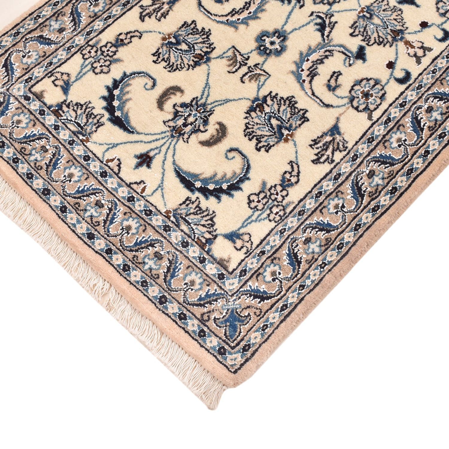 Løber Persisk tæppe - Nain - Royal - 196 x 61 cm - creme