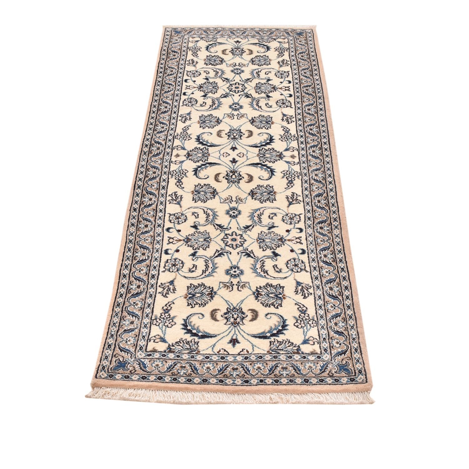 Løber Persisk tæppe - Nain - Royal - 196 x 61 cm - creme
