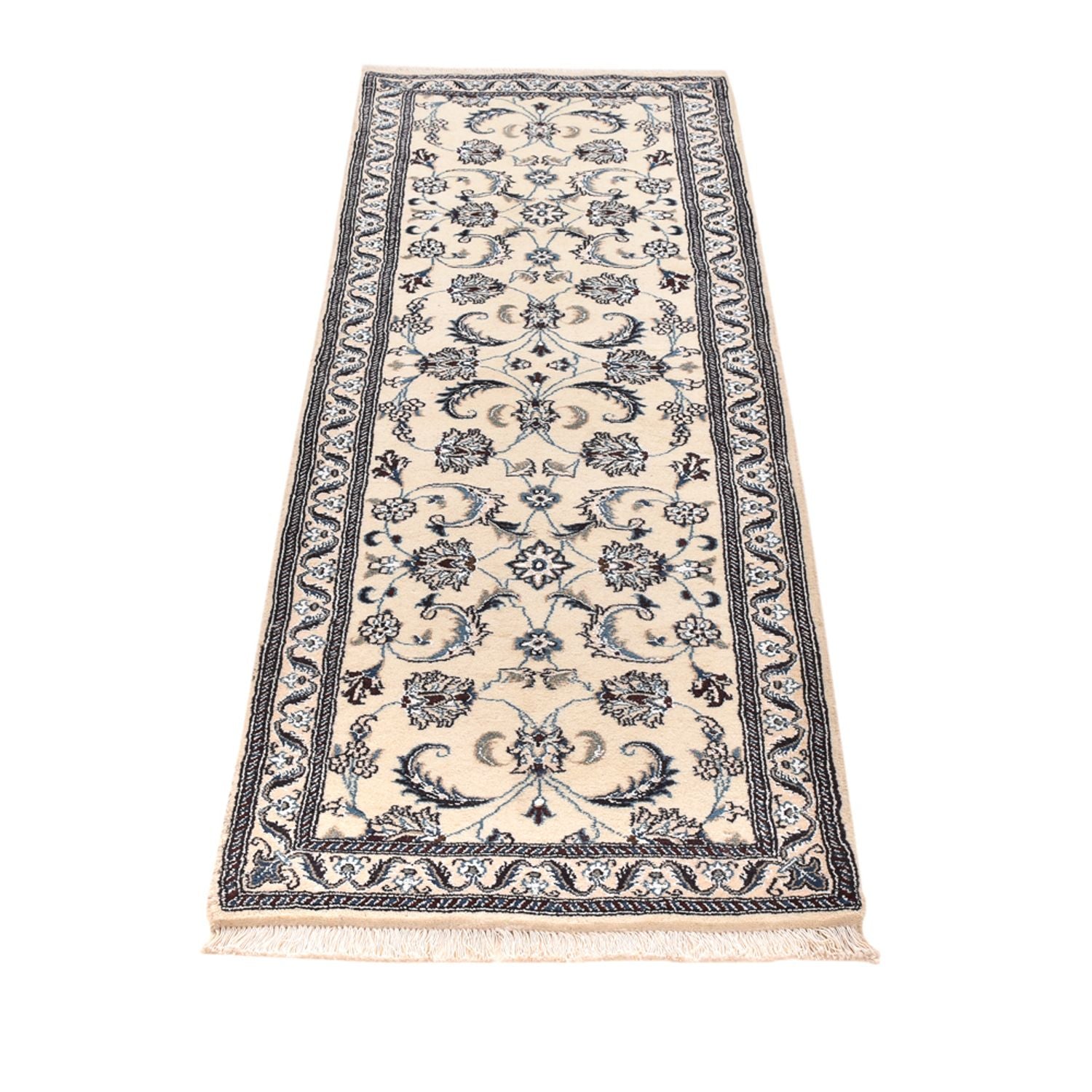 Løber Persisk tæppe - Nain - Royal - 202 x 63 cm - creme