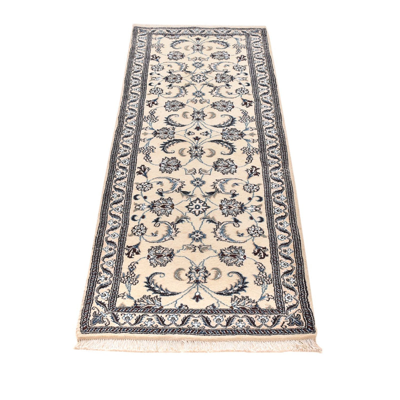 Løber Persisk tæppe - Nain - Royal - 202 x 63 cm - creme