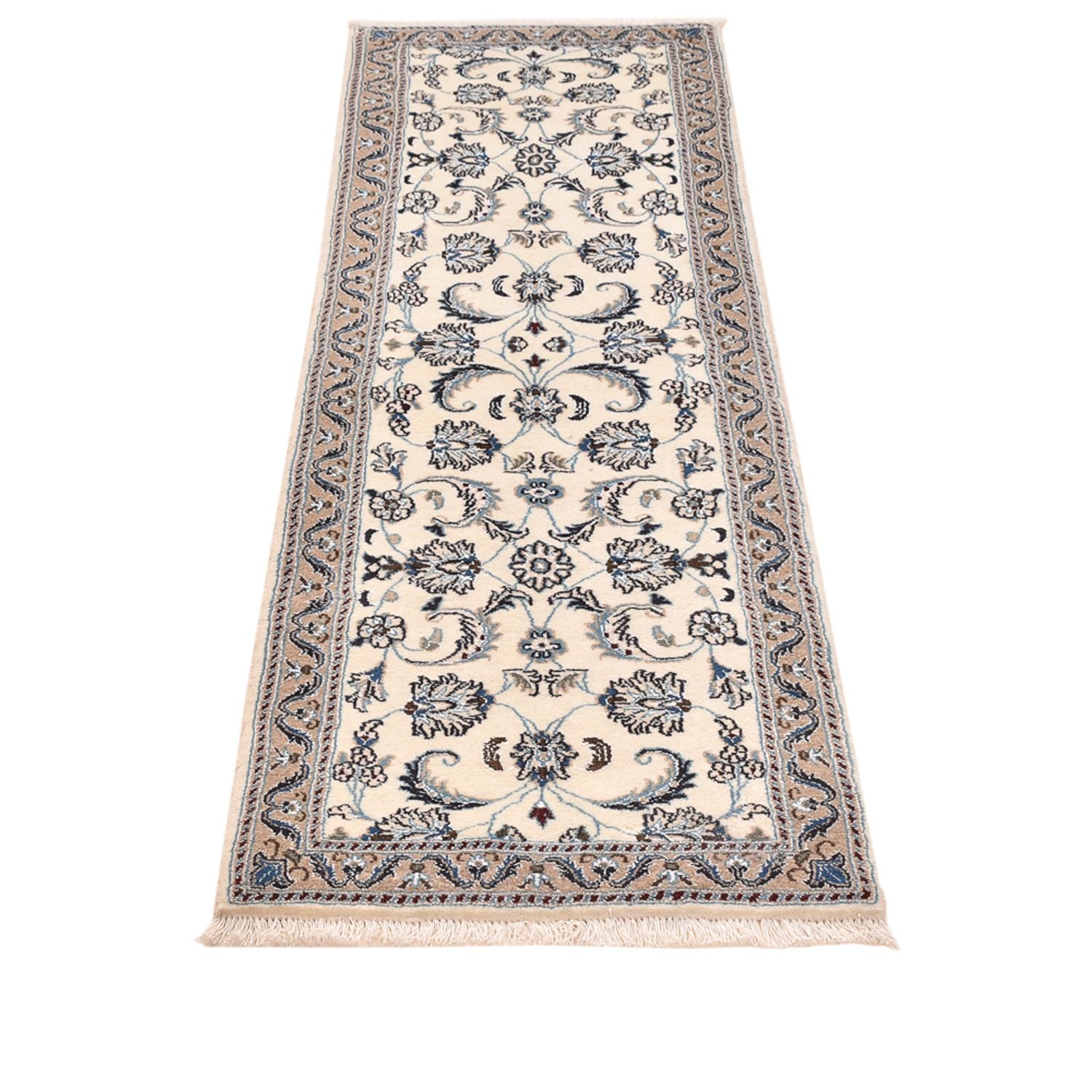 Løber Persisk tæppe - Nain - Royal - 198 x 59 cm - creme