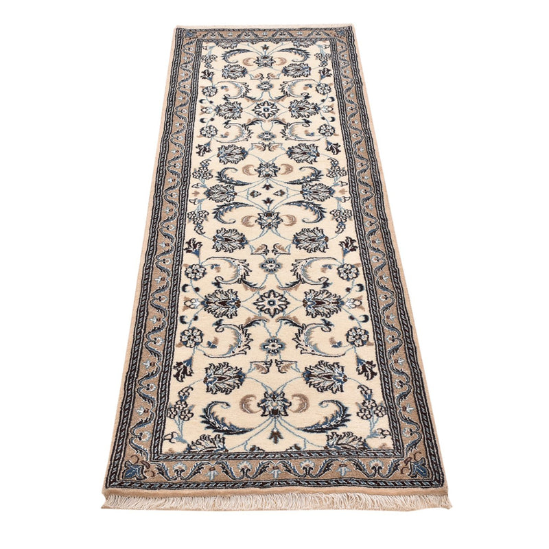 Løber Persisk tæppe - Nain - Royal - 202 x 63 cm - creme