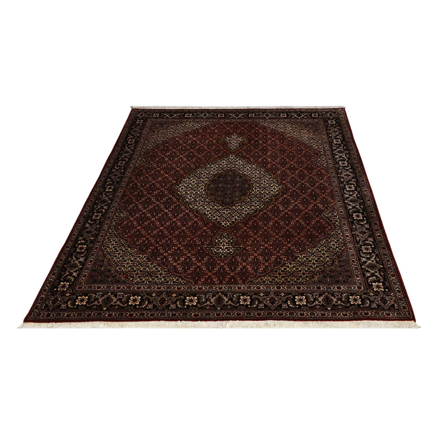 Persisk tæppe - Tabriz - Royal - 204 x 150 cm - mørkerød