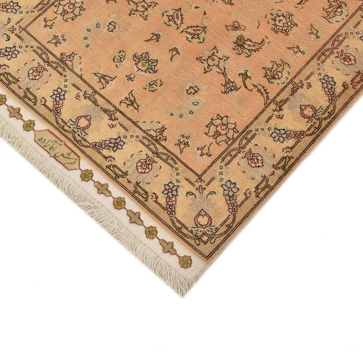 Løber Persisk tæppe - Tabriz - Royal - 378 x 78 cm - beige
