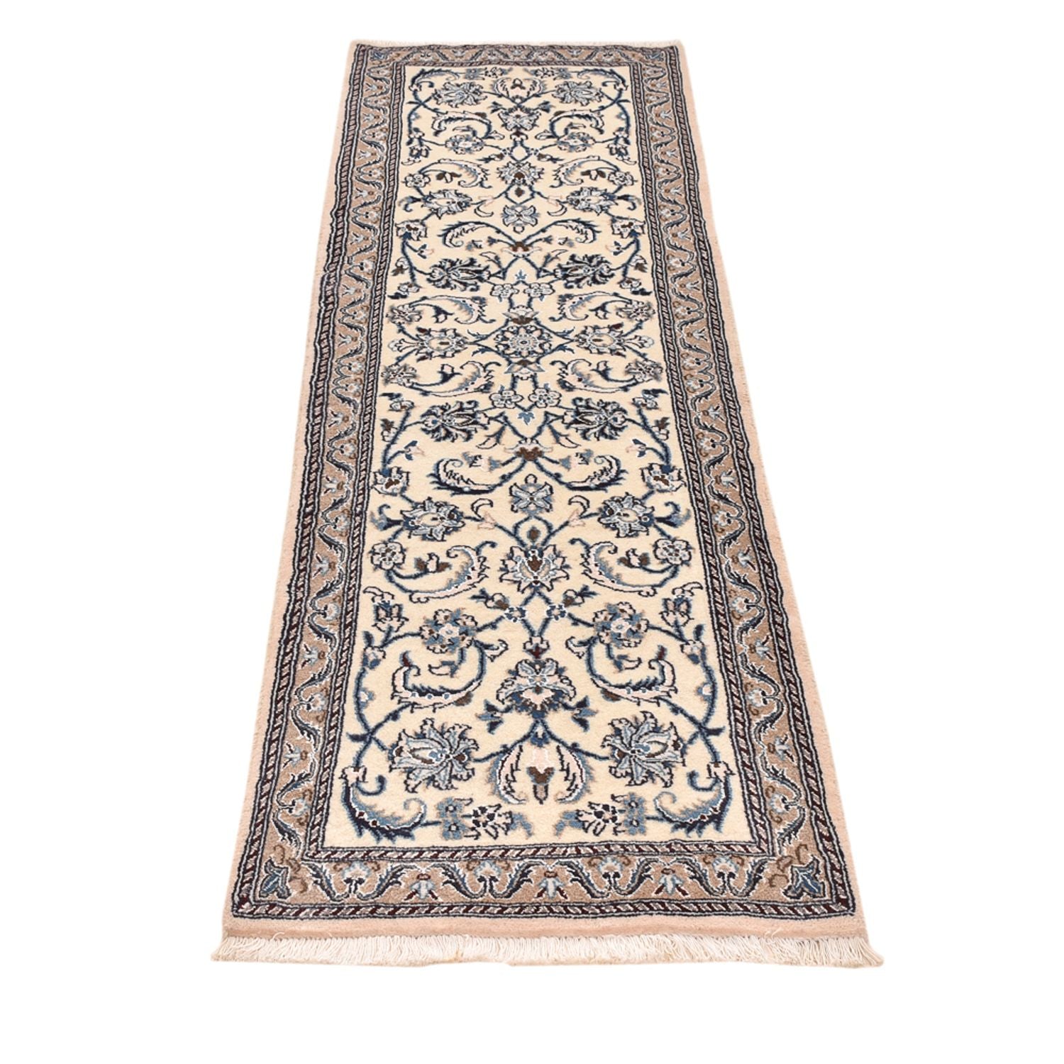 Løber Persisk tæppe - Nain - Royal - 195 x 60 cm - creme