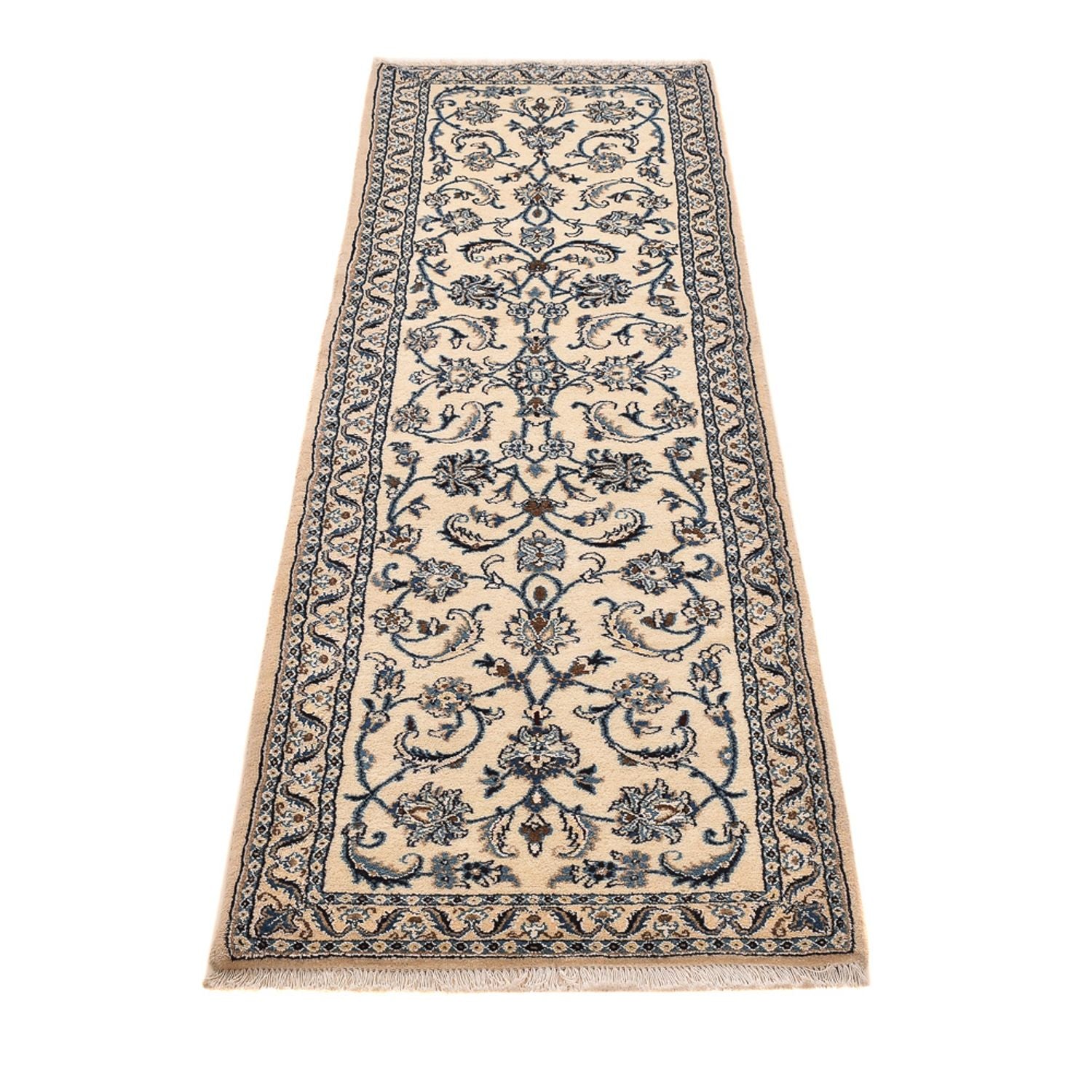 Løber Persisk tæppe - Nain - Royal - 209 x 64 cm - creme