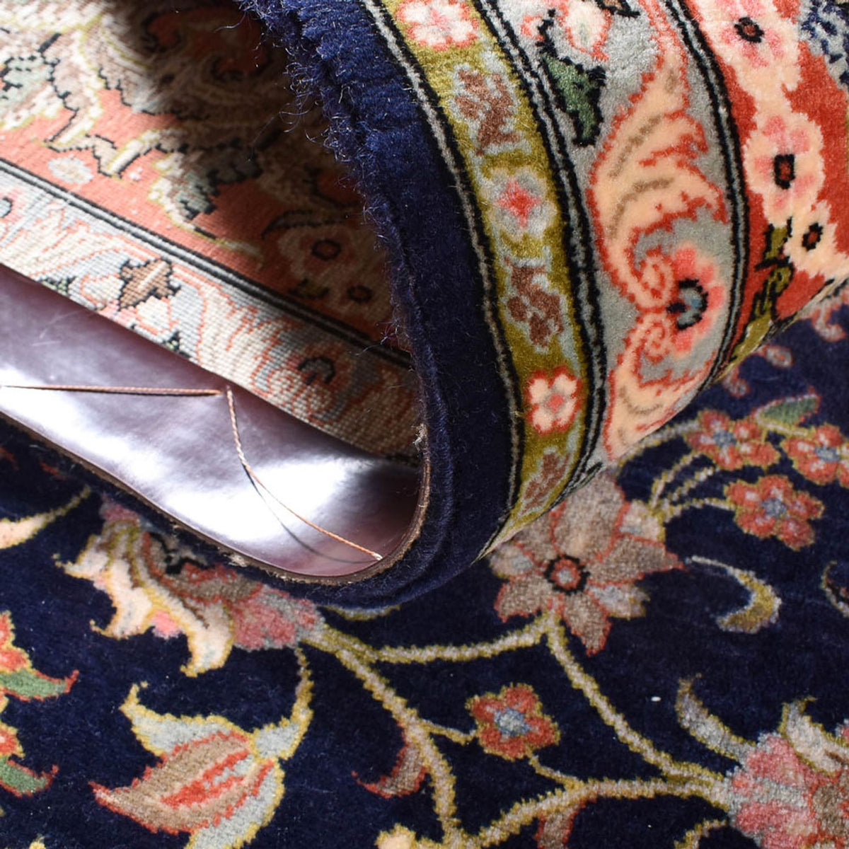 Persisk tæppe - Ghom - Royal - 194 x 137 cm - mørkeblå