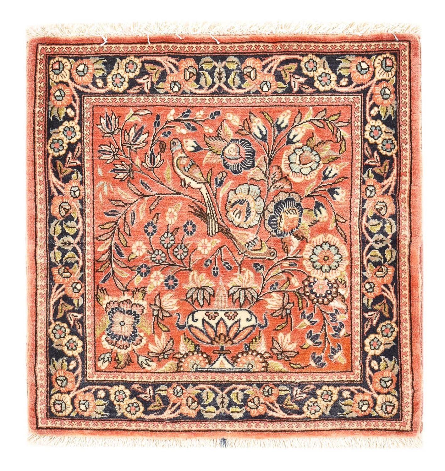 Persisk tæppe - Royal - 59 x 58 cm - lysrød