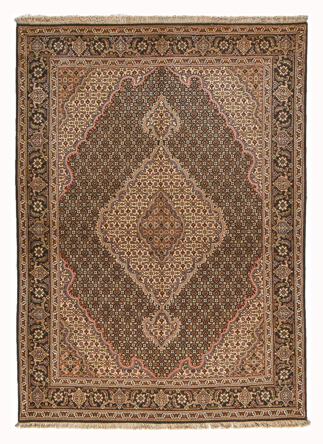 Persisk tæppe - Tabriz - Royal - 210 x 151 cm - mørkebrun