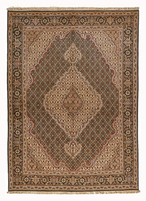 Persisk tæppe - Tabriz - Royal - 210 x 151 cm - mørkebrun