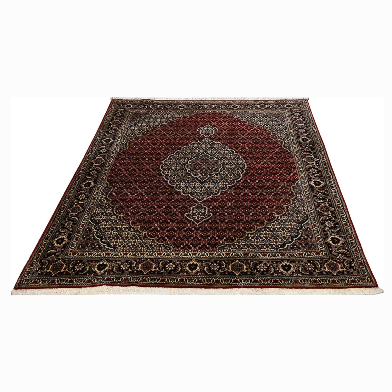 Persisk tæppe - Tabriz - Royal - 202 x 154 cm - mørkerød
