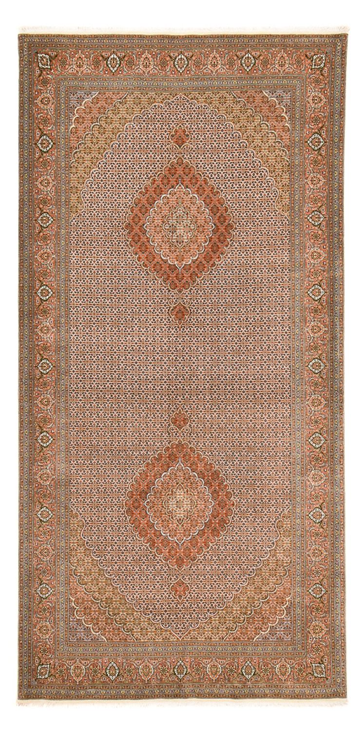 Løber Persisk tæppe - Tabriz - Royal - 403 x 200 cm - lys brun
