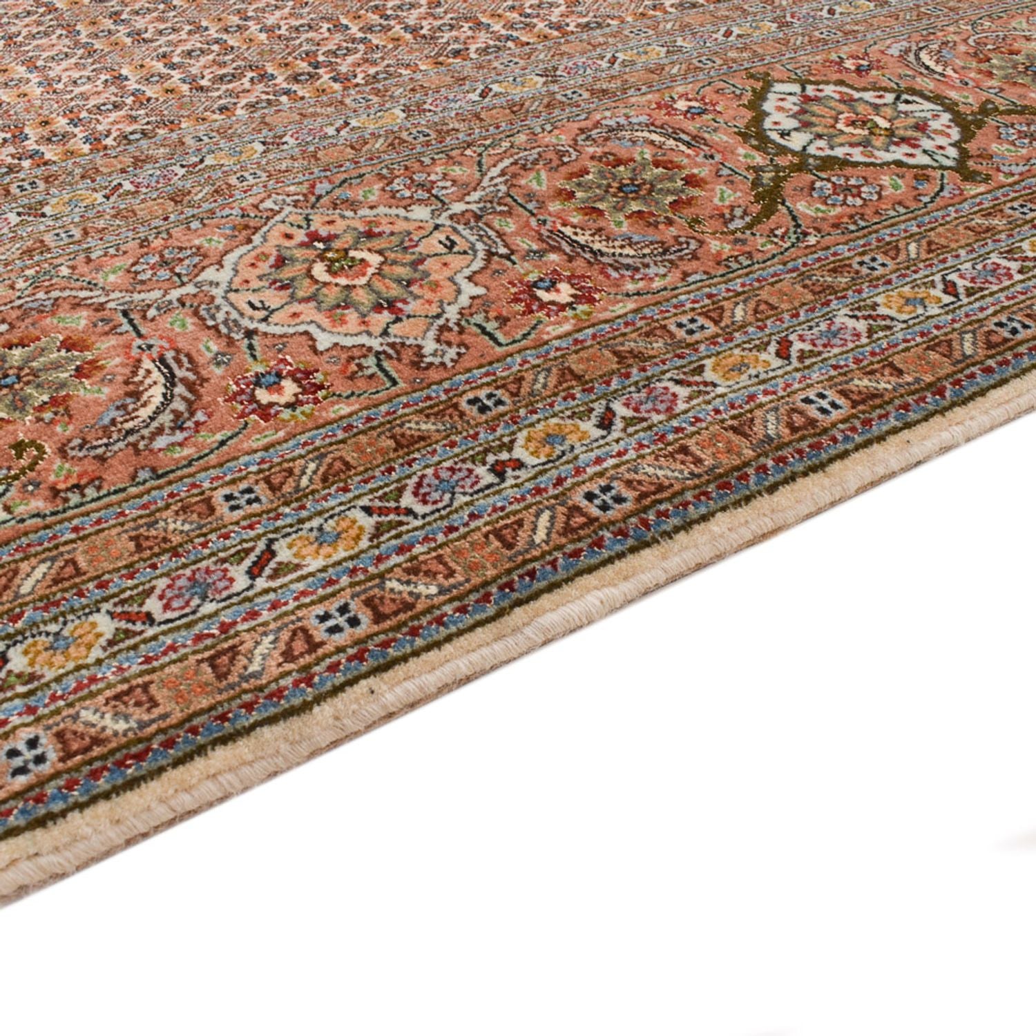 Løber Persisk tæppe - Tabriz - Royal - 403 x 200 cm - lys brun