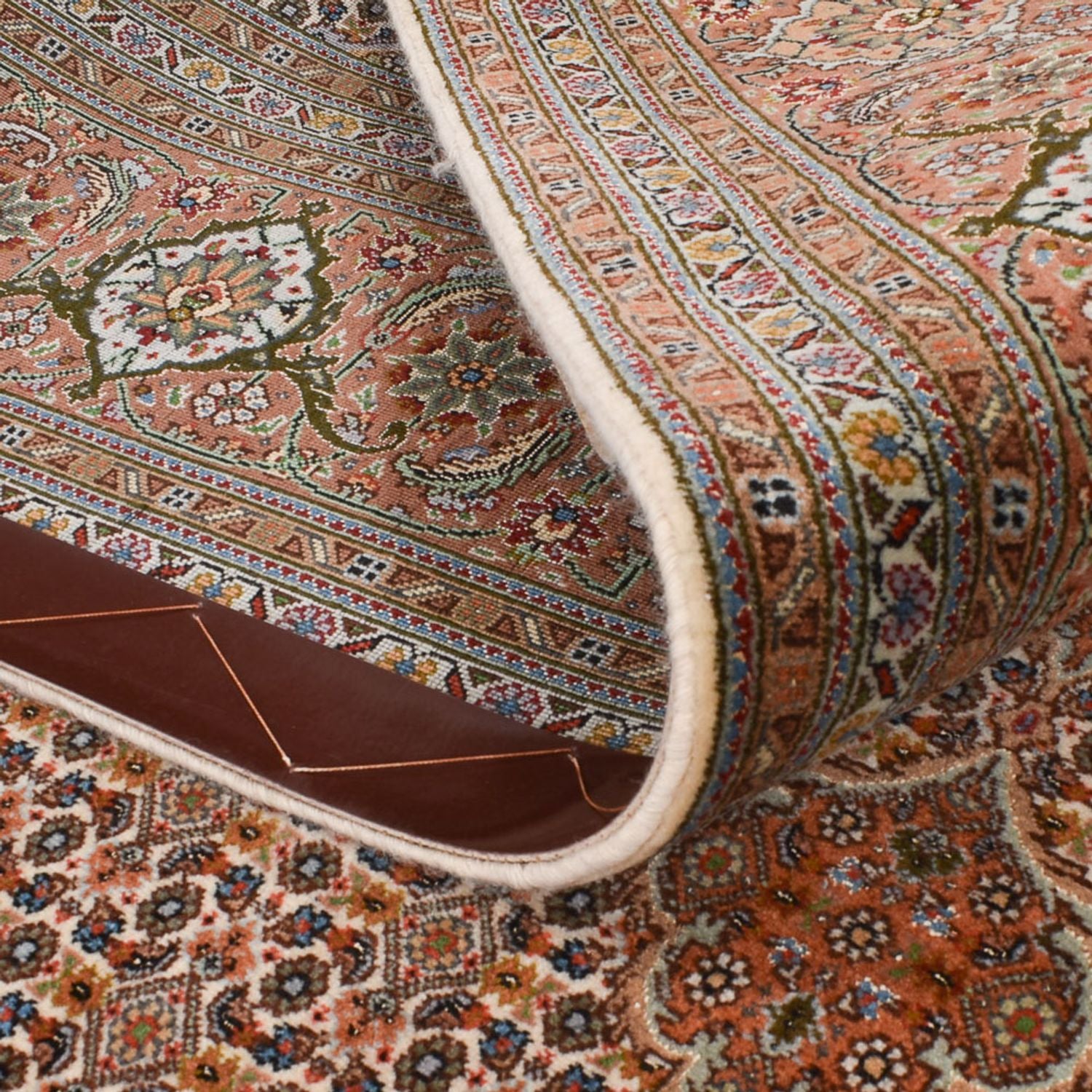 Løber Persisk tæppe - Tabriz - Royal - 403 x 200 cm - lys brun