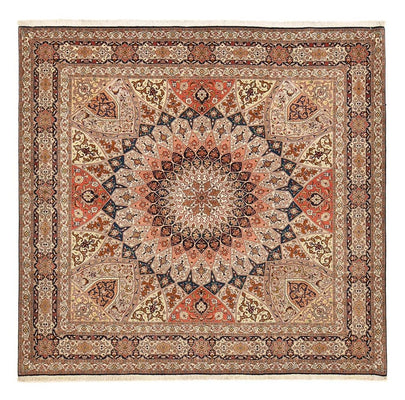 Persisk tæppe - Tabriz - Royal firkantet  - 252 x 248 cm - mørk beige