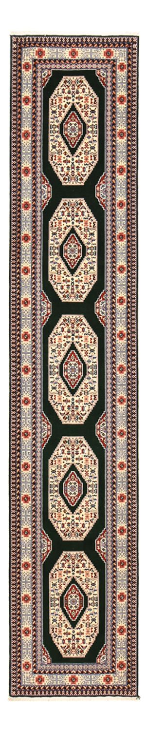 Løber Persisk tæppe - Tabriz - Premium - 370 x 75 cm - mørkeblå