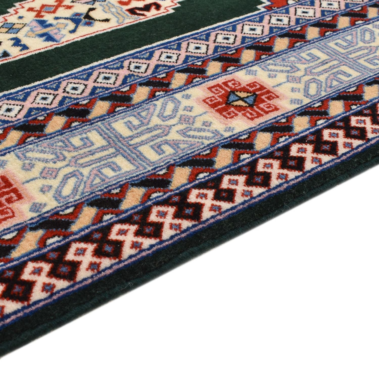 Løber Persisk tæppe - Tabriz - Premium - 370 x 75 cm - mørkeblå