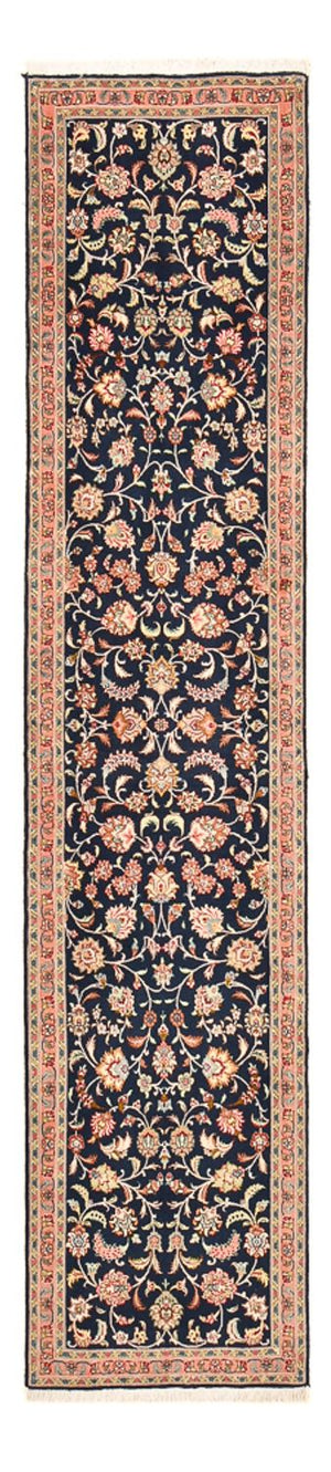 Løber Persisk tæppe - Tabriz - Premium - 293 x 65 cm - mørkeblå