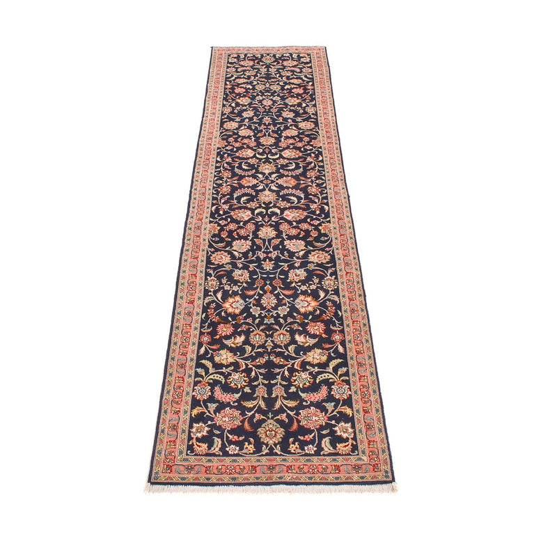 Løber Persisk tæppe - Tabriz - Premium - 293 x 65 cm - mørkeblå