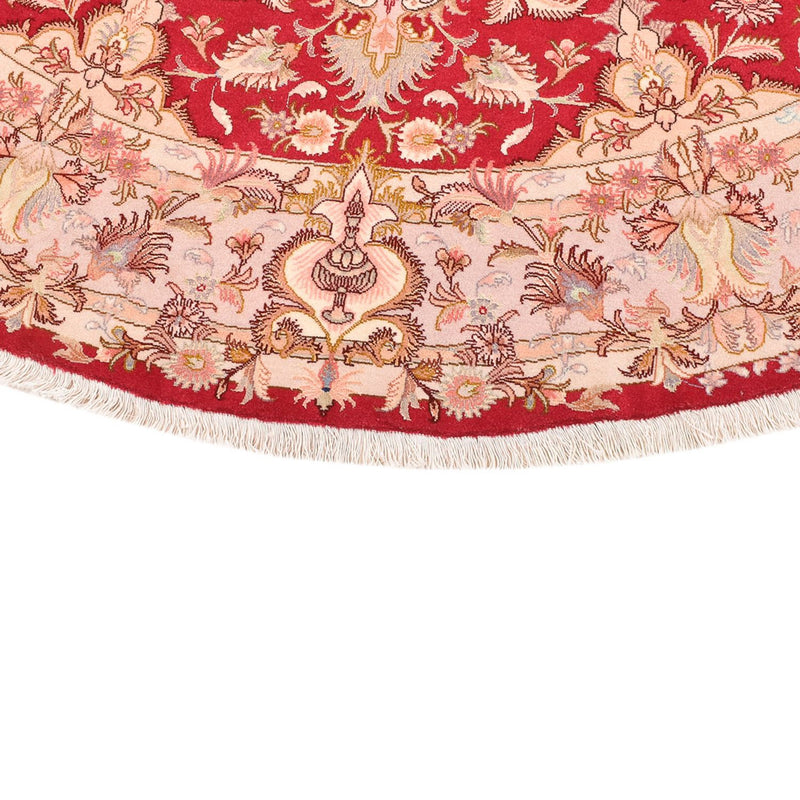 Persisk tæppe - Tabriz - Premium rundt  - 200 x 200 cm - rød