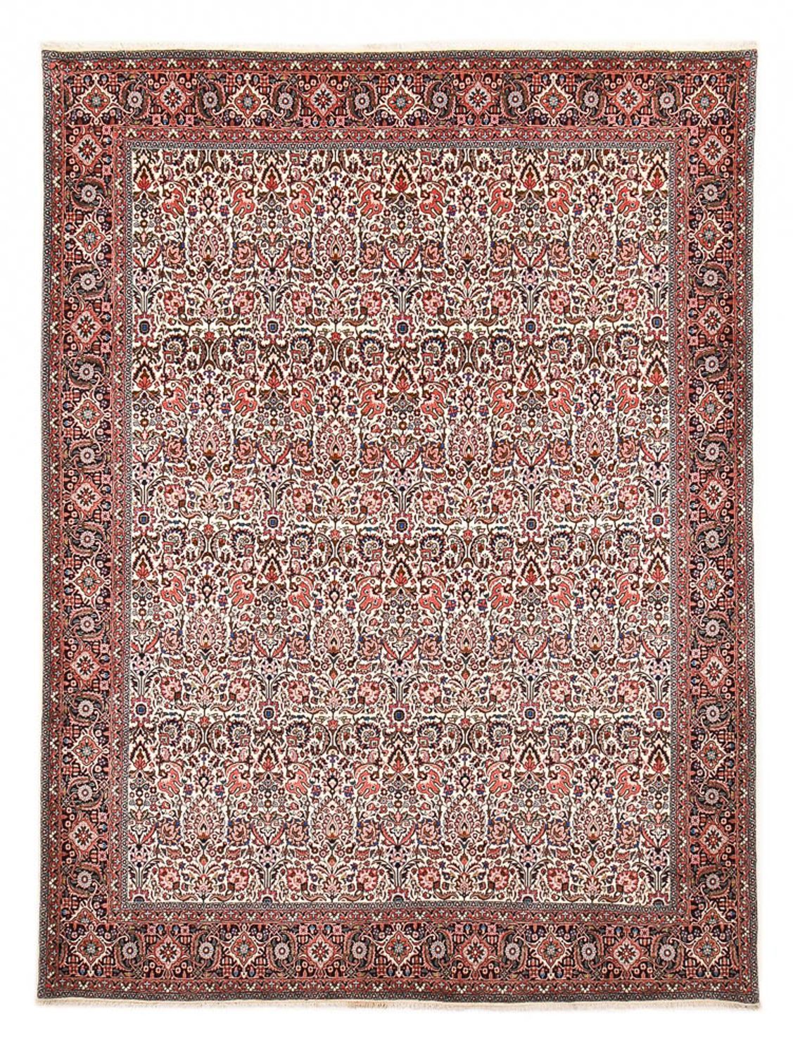 Persisk tæppe - Bijar - 351 x 251 cm - lysrød