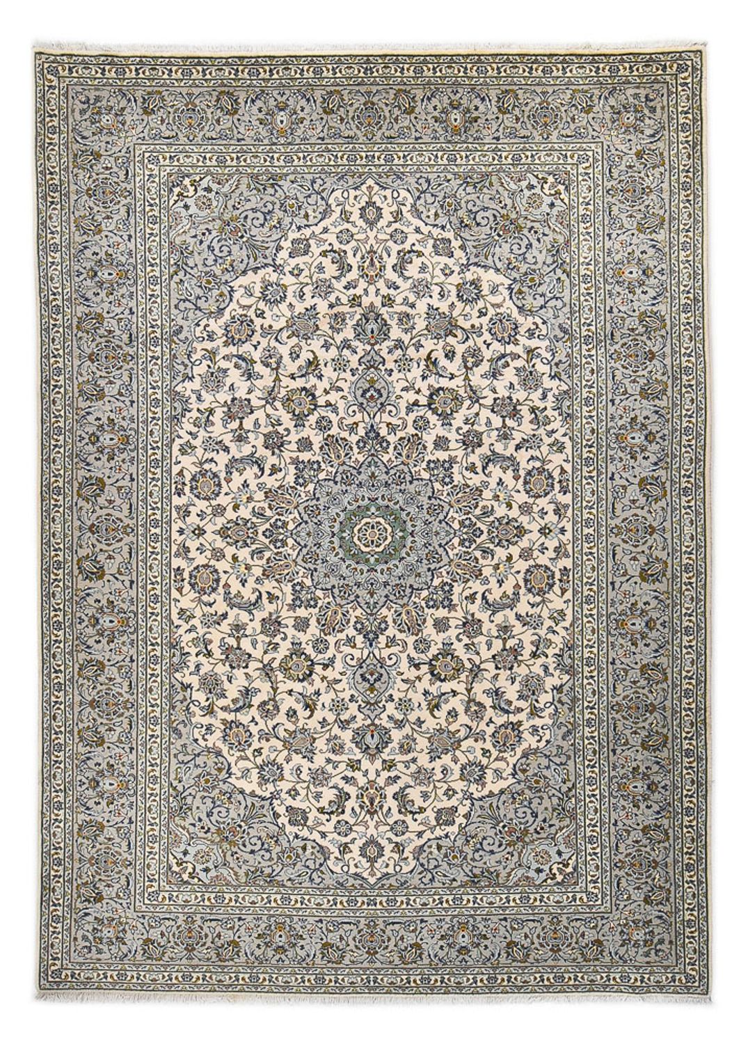 Persisk tæppe - Keshan - Royal - 347 x 248 cm - grå