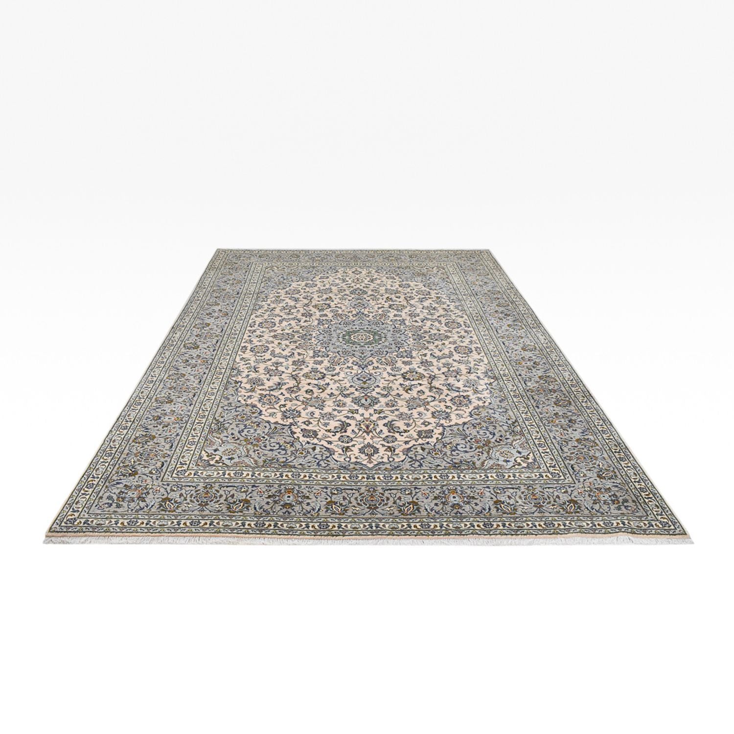 Persisk tæppe - Keshan - Royal - 347 x 248 cm - grå