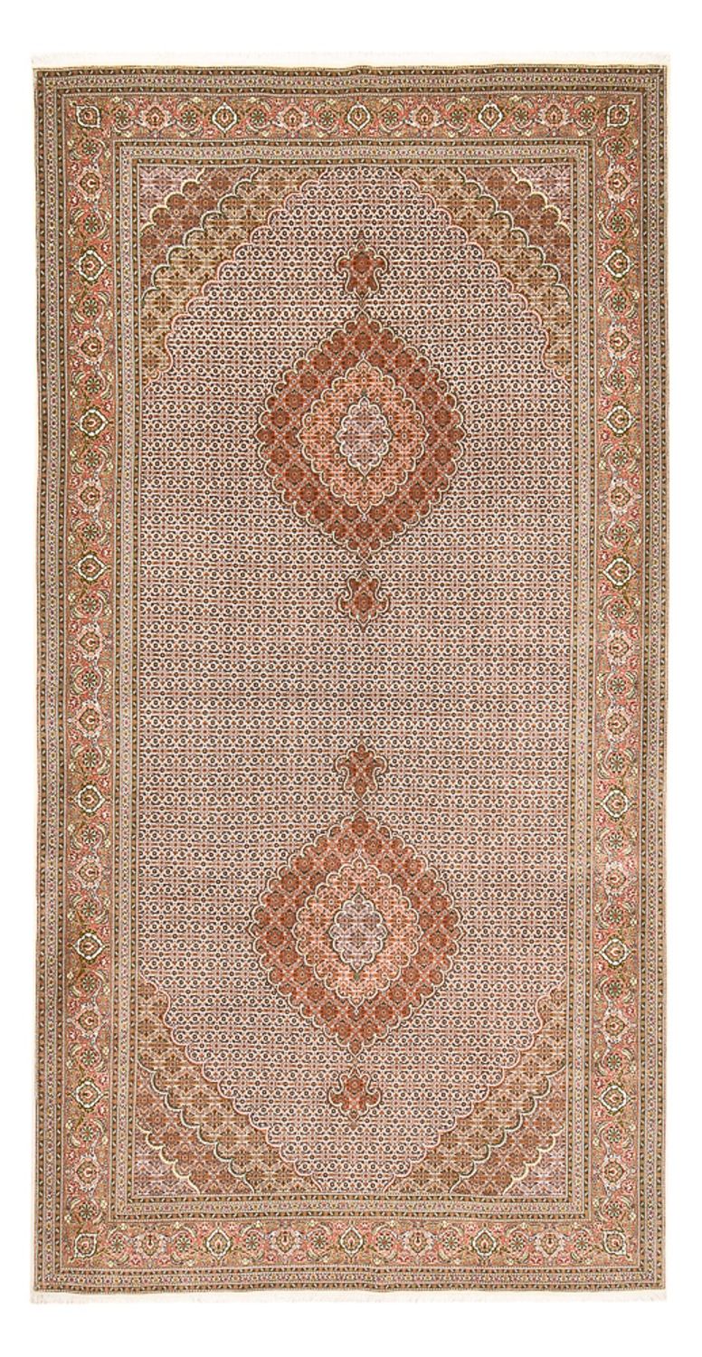 Løber Persisk tæppe - Tabriz - Royal - 400 x 202 cm - lysrød