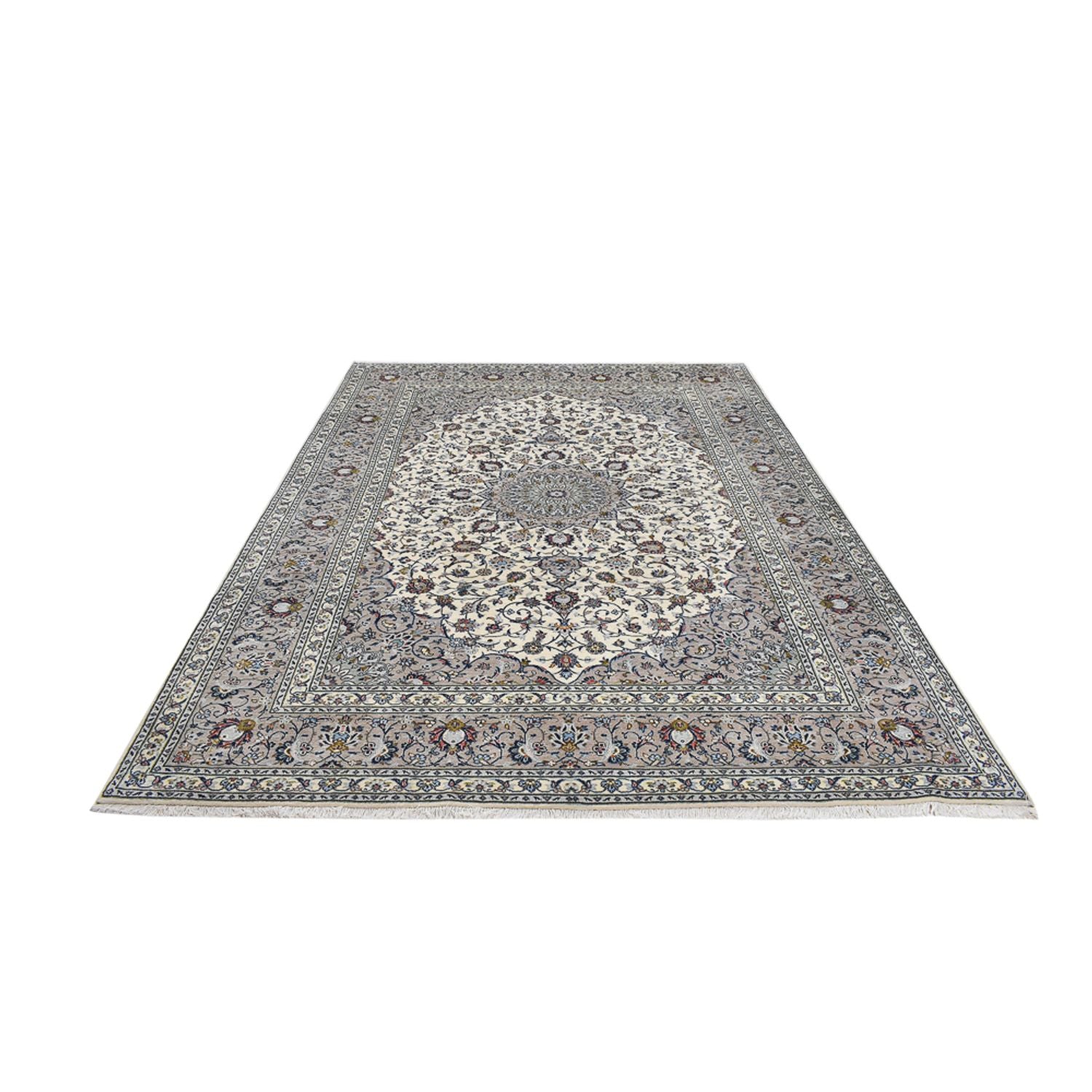 Persisk tæppe - Keshan - Royal - 335 x 247 cm - grå